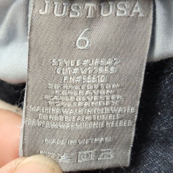Just USA Women's Skinny Jeans Size 6 Dark Wash Black Denim Stretch 26x28 - Picture 5 of 10